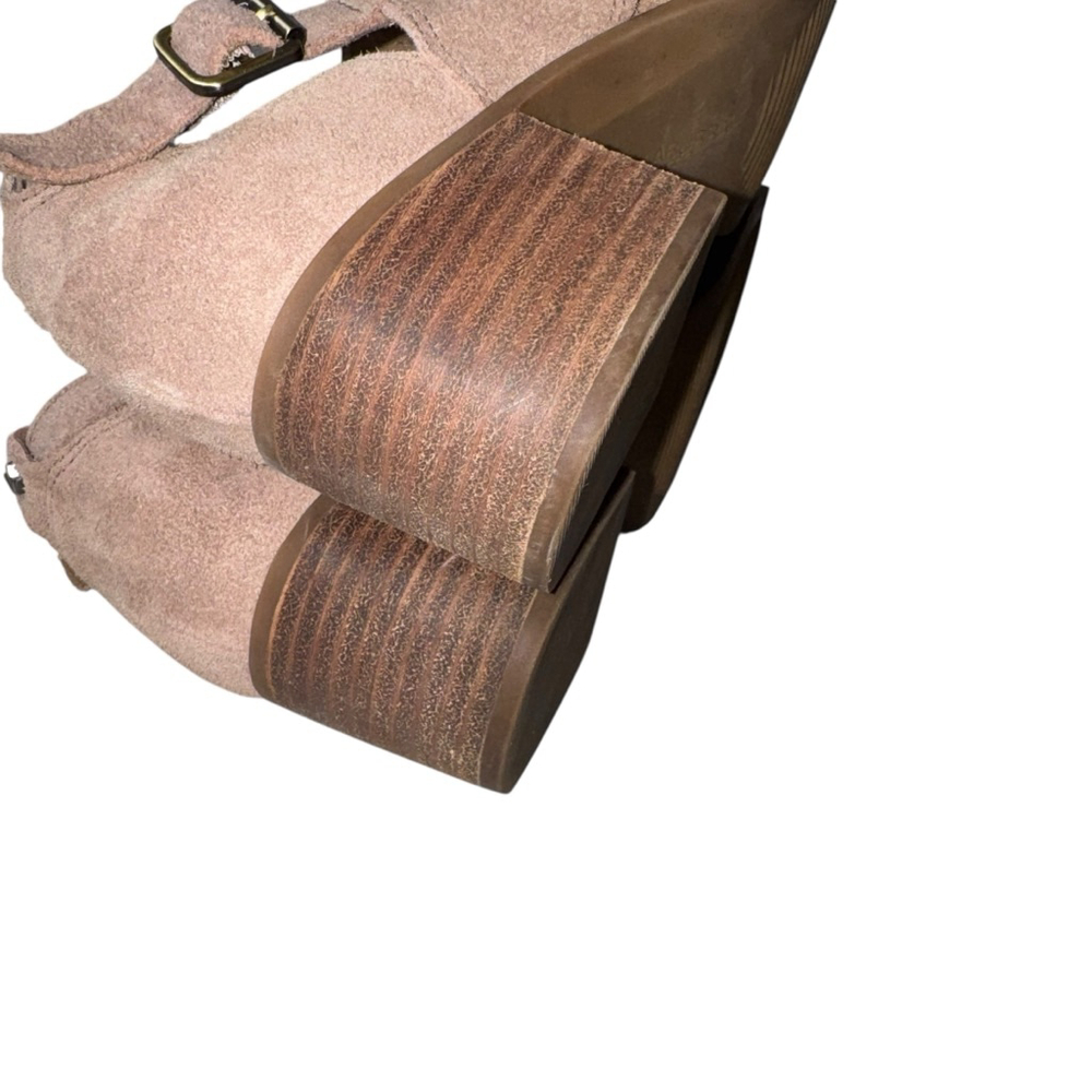Koolaburra by UGG Kaiah Suede Block Heel Ankle Strap Sandals 8.5 Amphora - Picture 7 of 10